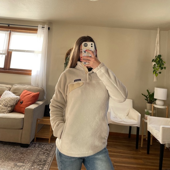 Patagonia Re-tool snap T fleece pullover white fuzzy - Picture 2 of 7
